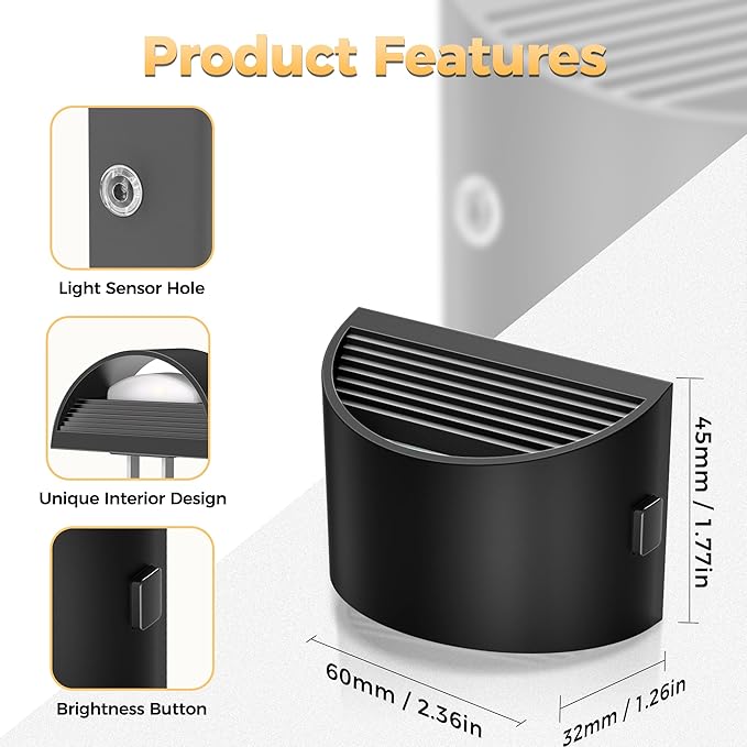 DORESshop LED Night Light[4 Pack], Night Lights Plug into Wall, 3 Level Brightness Adjustable Plug in Night Light, Dusk to Dawn Sensor, Nightlights for Adults, Bedroom, Bathroom, Hallway, 3000K