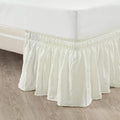 Lush Decor Ruched Ruffle Elastic Easy Wrap Around Bed Skirt Single Twin/Twin XL/Full Ivory - Twin Bed Skirt - Dust Ruffle - Cream Bedskirts