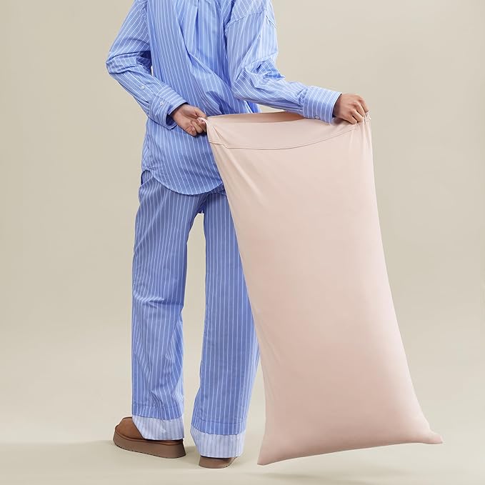 UGG Split King Sheet Set 5-Piece Luxury Cooling Sheets Deep Pockets Premium Bedding with 2 Shams Hypoallergenic Machine Washable Soft Lightweight Set for Adjustable Bed, Split King, Shell Pink (Hedi)