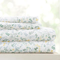 Linen Market Double-Brushed Patterned Microfiber California King Sheet Set 4 Piece – Oeko-TEX Certified Ultra Soft & Wrinkle-Free - 16" Deep Pocket Sheets Easy Care Cal-King Size - Wildflower Blue