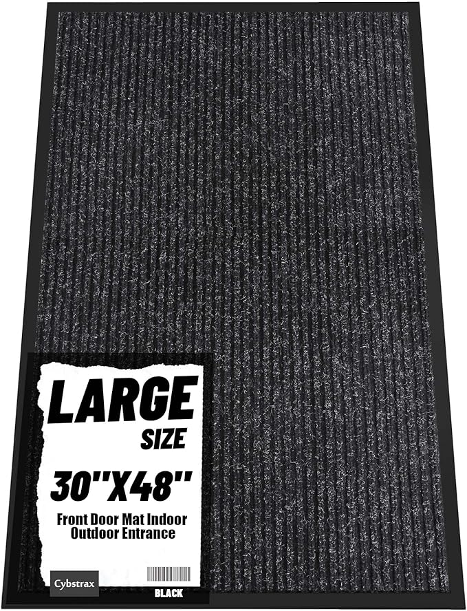 Front Door Mat Indoor Outdoor Entrance, 30" x 48" All-Season Heavy Duty Waterproof Doormat, Non-Slip Absorbent Entryway Mat, Easy to Clean, Low Profile Commercial Floor Mat for Indoor Outdoor