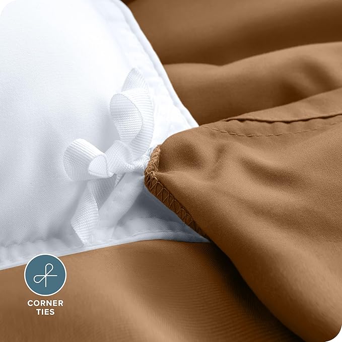 Bare Home Bedding Duvet Cover Extra Long Size - Premium 1800 Super Soft Collection - Lightweight, Cooling - Soft Breathable Bedding Duvet Cover (Twin/Twin XL, Caramel)