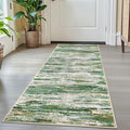2x5 Modern Abstract Runner Rug for Hallway, Green Grey Multi Super Soft Hallway Decor Kitchen Rugs with Non-Slip, Non-Shedding Washable Rug for Hallways Entryway Bedroom Laundry Indoor
