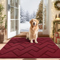 hicorfe Indoor Door Mat,Non Slip Door Mats,32"x48" Front Back Door Mat Rubber Backing,Absorbent Resist Dirt Entrance Inside Floor Mats for Entryway Washable Low-Profile(Red)