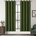 ChrisDowa 100% Blackout Olive Green Solid Curtains 72 Inches Long 2 Panels for Bedroom Living Room,Farmhouse Room Darkening Thermal Insulated Soundproof Grommet Top Window Treatment Drapes,52x72