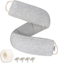 TORRAMI 32" Door Draft Stopper Under Bottom Insulation Noise Air Stopper 2.16LB,Draft Stopper Guard Seal for Doors and Windows - Light Gray