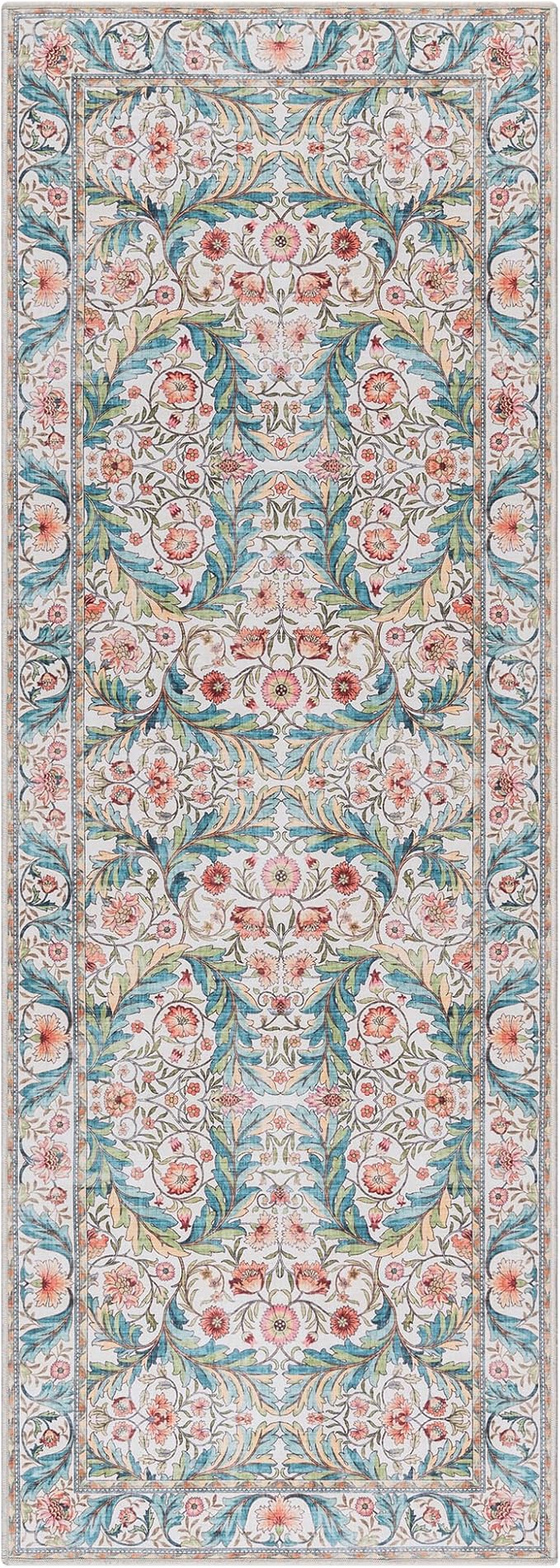 Gertmenian Indoor Boho Area Rug | Home Decor for Entryway, Bedroom, Living Room, Office, Kitchen | Non Slip, Soft, Printed Accent Rugs | Altair, Ivory, 2x6 Runner, 24501