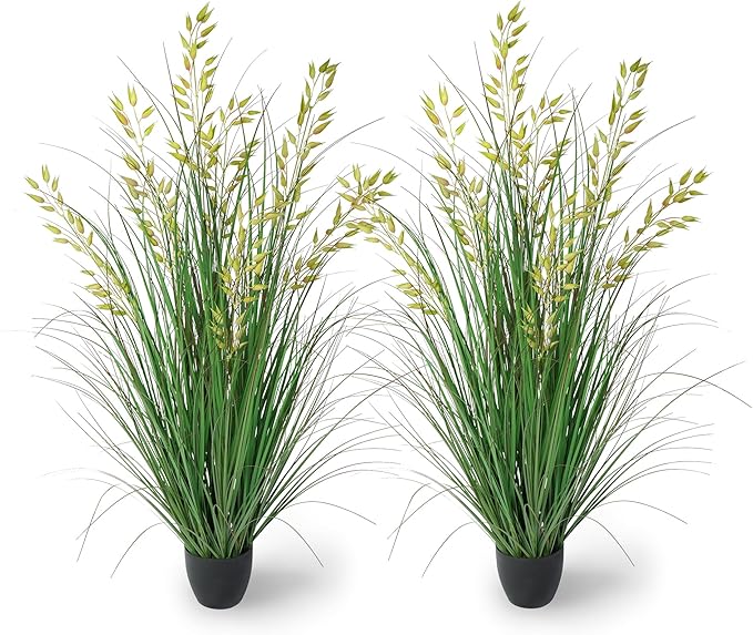 Silk Plants Artificial Plants Artificial Wheat Grass Faux Plants Fake Grass Plant Fake Green Plants Tall Fake Plants 47in Tall Suitable Indoor Home Decor Outdoor Porch Terrace Decor（2pcs
