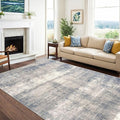 6x9 Area Rug, Ultra-Soft Washable Rug for Living Room, Dinner Room, Bedroom, Non-Slip Modern Abstract Rug, Indoor Carpet Large Area Rug, Grey/Navy