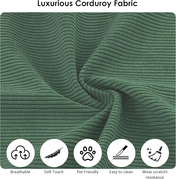 80" Convertible Sofa Bed, 3-in-1 Corduroy Folding Pull Out Couch with Pillows, No Assembly Modern Boneless Couch Compression Sofa in Box, Floor Sofa with Side Storage for Living Room,Light Green