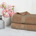 Superior Egyptian Cotton Pile Bath Sheet Set of 2, Ultra Soft Luxury Towels, Thick Plush Essentials, Absorbent Heavyweight, Guest Bath, Hotel, Spa, Home Bathroom, Shower Basics, Latte