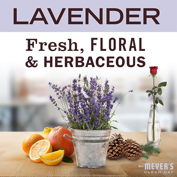 MRS. MEYER'S CLEAN DAY Lavender Soy Candle, Garden-Inspired Aromatherapy Homekeeping, 35 Hour Burn Time, Made with Essential Oils, 7.2 oz Large Glass Jar Candles (Pack of 2)