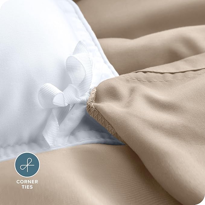 Bare Home Bedding Duvet Cover Queen Size - Premium 1800 Super Soft Collection - Lightweight, Cooling - Soft Breathable Bedding Duvet Cover (Queen, Pebble)