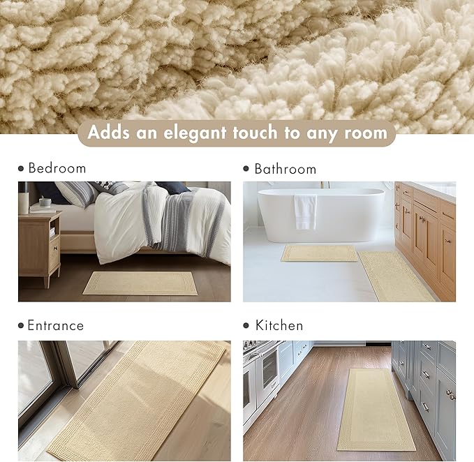 Madison Park Splendor Reversible 100% Cotton Tufted Bathroom Rug-3000 GSM Hotel Quality Luxurious Plush Medium Pile Bath Mat Absorbent, Quick Dry, Shower Room Décor, 20x30 Natural
