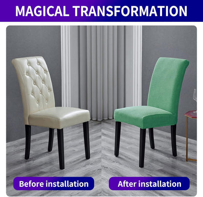 Howhic Chair Covers for Dining Room Set of 4, Stretchy Dining Chair Covers, Textured Jacquard Kitchen Chair Slipcovers, Classy Decor for Home and Banquet (Sage, 4 Pack)