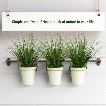 8PCS 17.3" Fake Plants Artificial Wheat Grass Greenery Plastic Plants Fake Grass Artificial Plants for Outdoor Decor Artificial Flower with Greenery Stems for Indoor Home Decoration