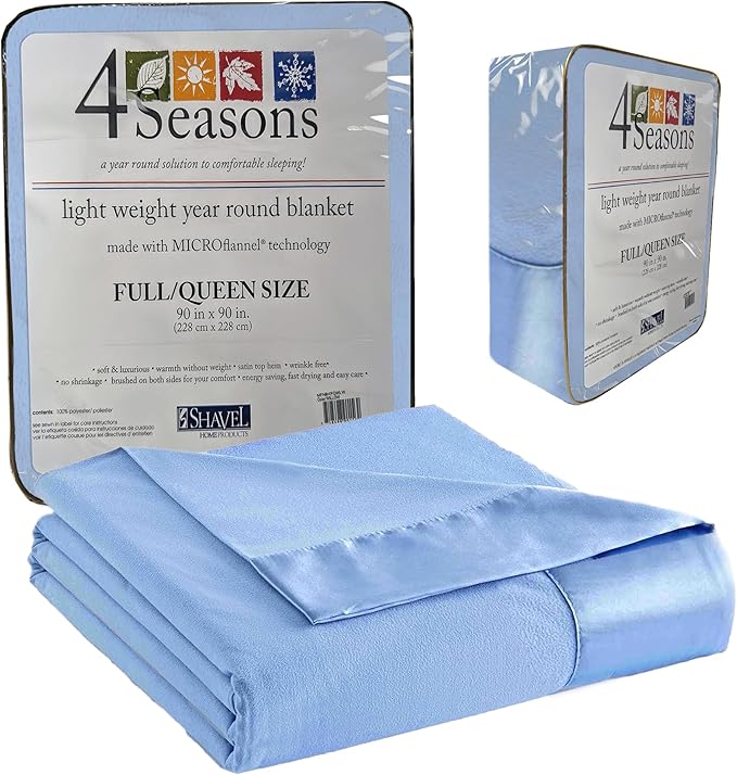 Thermee Micro Flannel King Size Blankets, Lightweight All Seasons Cozy Blanket, Throw Blankets for Home and Living Room, Comfy & Soft Blanket for Couch, Machine Wash, No Pilling - Cornflower Blue
