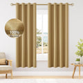 ChrisDowa 100% Blackout Mustard Yellow Solid Curtains 72 Inches Long 2 Panels for Bedroom Living Room,Farmhouse Room Darkening Thermal Insulated Soundproof Grommet Top Window Treatment Drapes,52x72