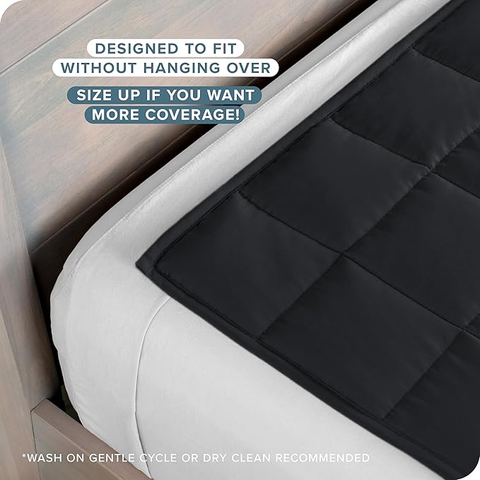 Bare Home Weighted Blanket Twin or Full Size 7lb (40" x 60") - All-Natural 100% Cotton - Premium Heavy Blanket Nontoxic Glass Beads (Black, 40"x 60")