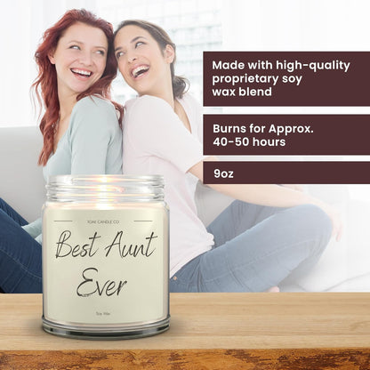 1OAK Vanilla Scented Candles - Aunt Candle - Best Aunt Gifts for Christmas from Niece, Nephew - Best Auntie Ever Gifts for Women