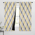 Beauoop 100% Blackout Curtains 63 Inches Long 2 Panels for Bedroom Living Room Yellow Grey Moroccan Geo Room Darkening Thermal Insulated Soundproof Rod Pocket Back Tab Window Treatments Drapes, 50x63