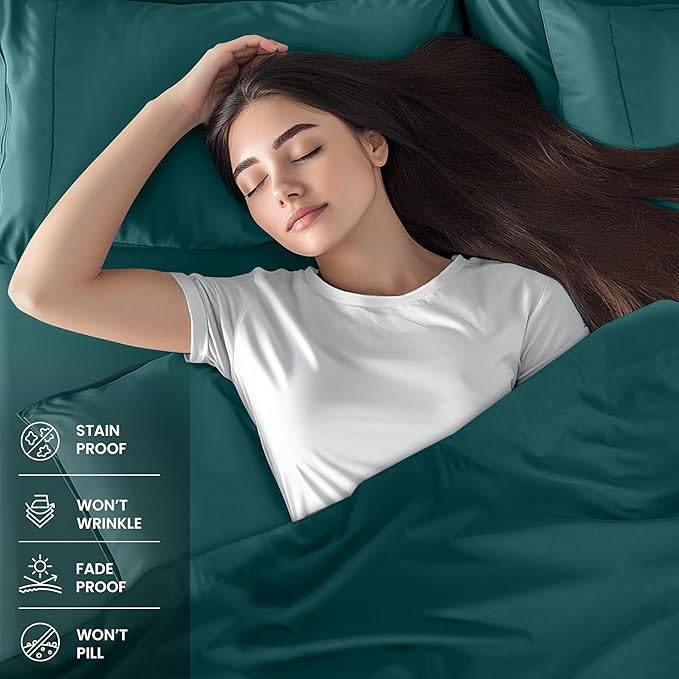 Utopia Bedding King Bed Sheets Set - 4 Piece Bedding - Brushed Microfiber - Shrinkage and Fade Resistant - Easy Care (Teal Green)
