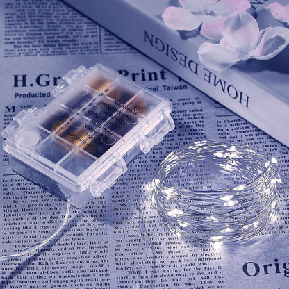 1 Pack 32.8 Ft. Battery Operated Outdoor String Lights with Remote & Timer, LED Cool White Fairy Lights, Waterproof Twinkle Lights for Bedroom, Dorm, Mason Jar, Wedding, Party, Christmas