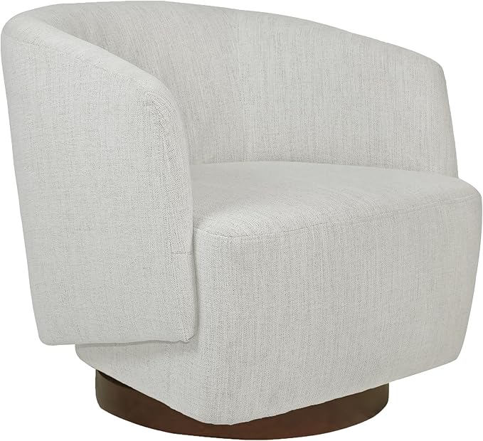 MINCETA Accent Chair,Modern Swivel Chairs for Living Room and Bedroom Reading with Wood Base,Set of 2,Performance Fabric in Ivory