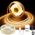 65.6ft COB LED Strip Light Warm White, High Bright LED Strips with 320LEDs, RF Remote and UL Power Supply, 2700K Dimmable LED Lights for Bedroom,Kitchen, DIY Home Decoration, 2 Rolls of 32.8ft
