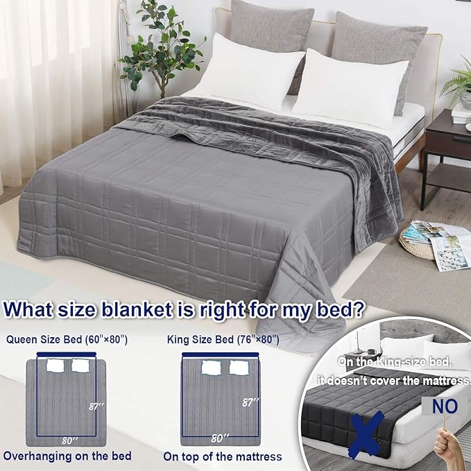 OMYSTYLE Queen Size Weighted Blanket 80''x87''(30lbs, Double-Sided), Warm Short Plush and Cool Tencel Fabric Reversible Weighted Blanket for Adult - Carry Bag Included