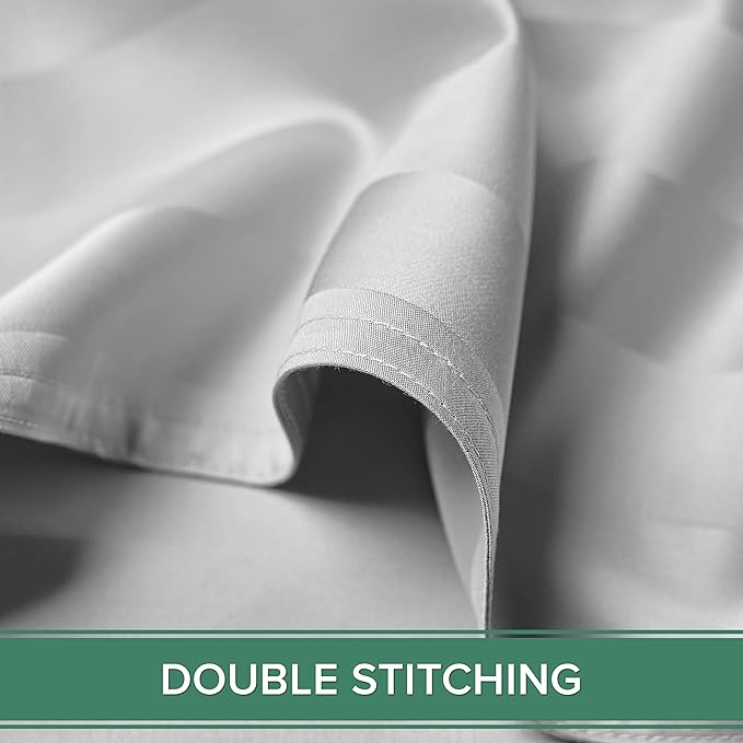 Pure Bamboo King Sheets, Genuine 100% Organic Viscose Derived from Bamboo Bed Sheet Set, Luxuriously Soft & Cooling, Double Stitching, 2 Year Quality Promise (King, Jacquard White)