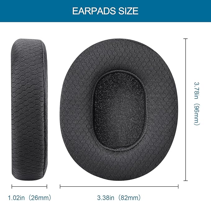 GEVO Ear Pads Replacement for Skullcandy Hesh 3 Hesh EVO Hesh ANC Headphone, Earpads Cushions for Crusher Wireless Crusher Evo Crusher ANC Headset with Memory Foam (Mesh)