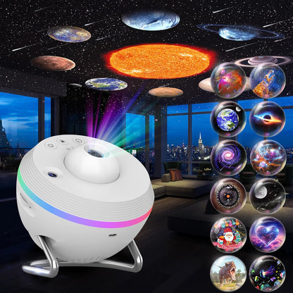 Galaxy Projector, 13 in 1 HD Planetarium Galaxy Star Projector for Bedroom, Star Projector Galaxy Light with Timer, Meteor & RGB Lighting Effects, Galaxy Light Projector for Kids, Adults