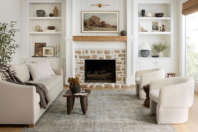 Loloi Chris Loves Julia Jules Collection JUL-08 Emerald/Antique Ivory 2'-6'' x 12'-0'', .13" Pile Height, Runner Rug