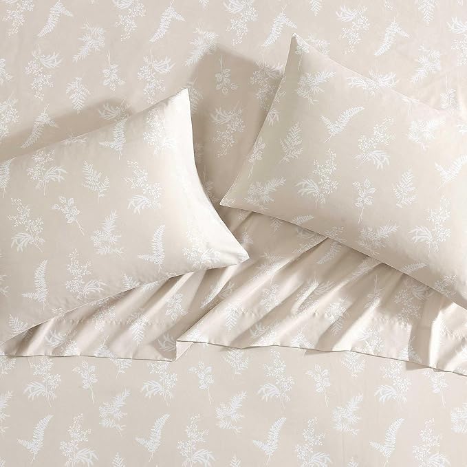 Wrangler - Twin Bed Sheets, Ultra-Soft & Lightweight Bedding with Matching Pillowcase, Lightweight Bed Set for All Season Comfort, Oeko-Tex Certified (Foliage Beige)