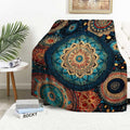 Bohemian Mandala Throw Blanket | Boho Home Decor for Sofa and Living Room, 40"x50"
