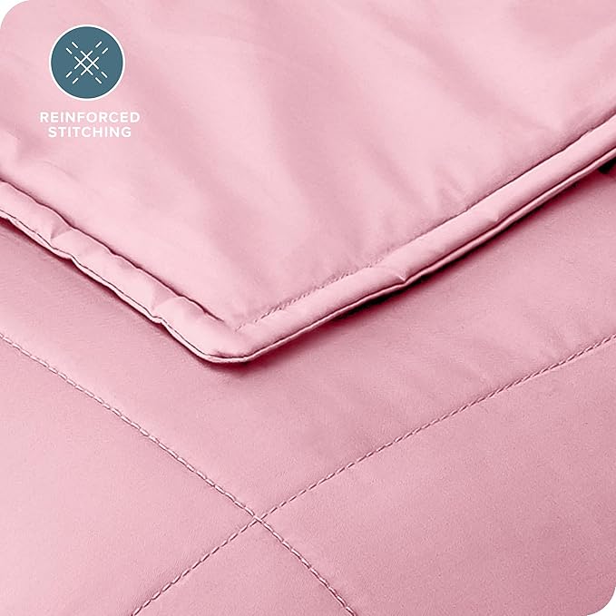 Bare Home Weighted Blanket King Size 25lb (80" x 87") for Adults - All-Natural 100% Cotton - Premium Heavy Blanket Nontoxic Glass Beads (Light Pink, 80"x87")