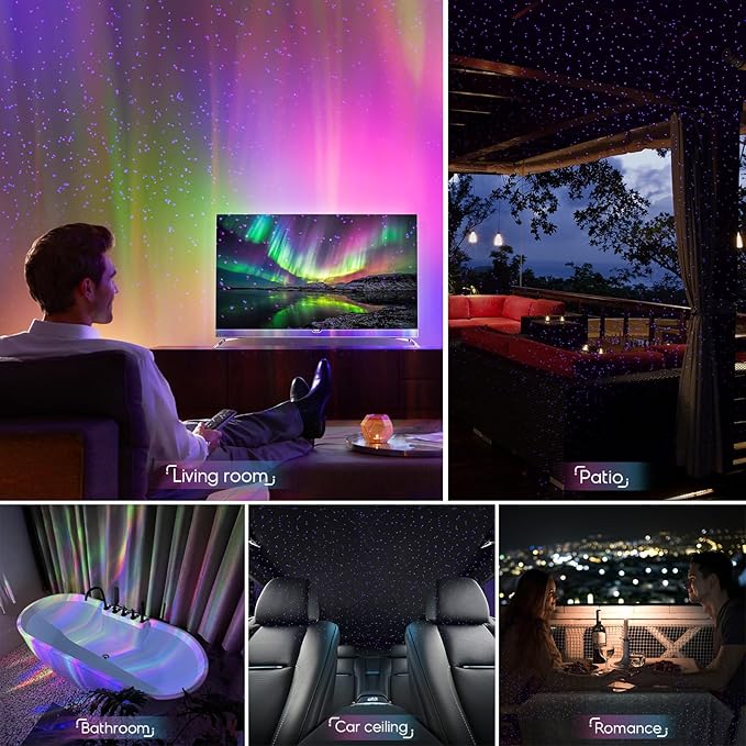 Rossetta Star Projector, Galaxy Light Projector White Noise Bluetooth Speaker with Remote Control, Aurora Projector Starry Night Light Projector for Kids Adults, Home Theater, Ceiling, Home Decor