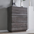 ACCOHOHO Modern 5 Drawer Dresser for Bedroom, 42" Tall Wooden Dressers with Large Storage,Handleless Chest of Drawers for Living Room & Hallway, Curved Profile Design, Grey