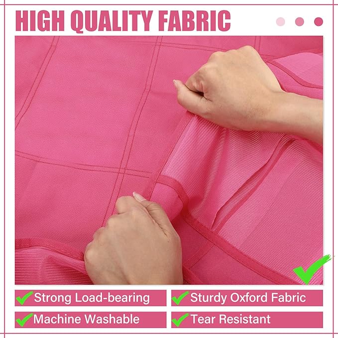 Windyun 40 Over the Door Shoe Organizer Large Mesh Pocket Hanging Shoe Rack for Closet Rose Red Nonslip Behind Door Storage Holder Back to School Organizer for Dorm Room College Classroom Storage