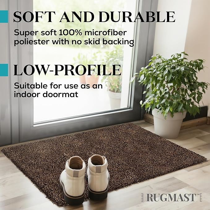 Premium Microfiber Indoor Door Mat – 36"x72" Washable Entry Mat, Non-Slip, Waterproof Backing, Super Absorbent, Low Profile Entryway Doormat for Indoor Entrance