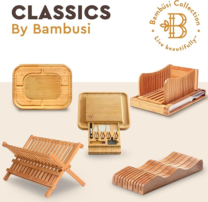 Bambüsi 4 Pack Drawer Dividers - 2.6" High, 16-22" Adjustable Drawer Bamboo Organizers for Clothes, Expandable Dresser Separators in Bedroom/Bathroom/Kitchen/Office Organization and Storage (Black)