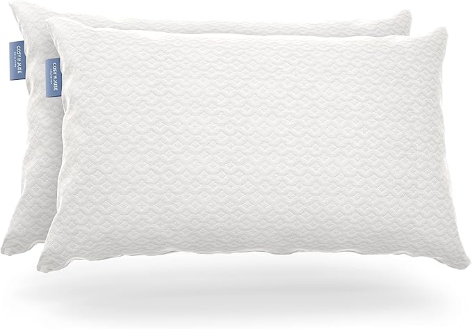 Cosy House Collection 2-Pack Luxury Rayon Derived from Bamboo Shredded Memory Foam Pillow - Adjustable & Removable Fill - Cool & Breathable Cover with Zipper for Side, Back, & Stomach Sleepers (King)