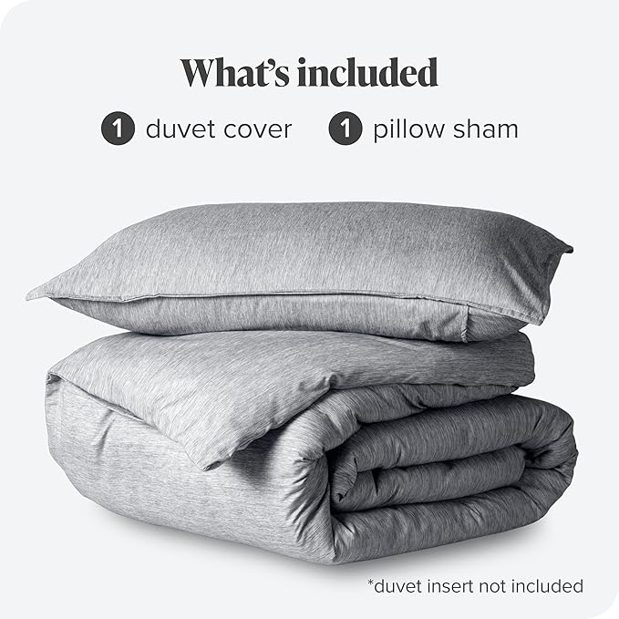 Bare Home Bedding Duvet Cover Full Size - Premium 1800 Super Soft Collection - Lightweight, Duvet Cover - Soft Textured Bedding (Full, Heathered Charcoal)