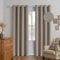 100% Blackout Curtains 96 Inches Long 2 Panels Set, Linen Curtains for Living Room, Black Out Thermal Insulated Grommet Drapes Bedroom Luxury Decor Privacy(52W × 96L inch, Linen)