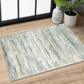 2x3 Modern Abstract Rug for Entryway, Green Yellow Super Soft Small Area Rug, Washable Non-Slip Kitchen Rugs, Low-Pile Mat for Bedside, Indoor Door Mat