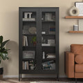 COFaR Modern Mesh Storage Cabinet, Free Standing Tall Pantry, Cupboard Metal Display Cabinet for Living Room, Kitchen, Dining Room