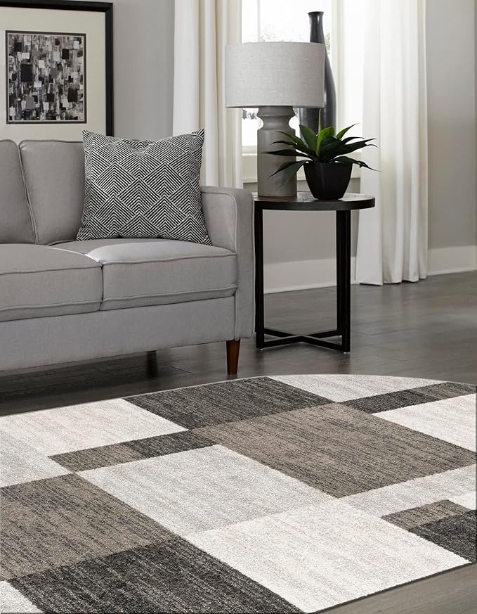 Unique Loom Autumn Collection Area Rug - Providence (7' 10" x 10' Oval, Gray/ Ivory)