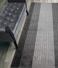 Custom Length Hallway Runner Rug,Slip Resistant,Meander Grey, 26 Inch X 8 feet, Sold and Priced Per Foot