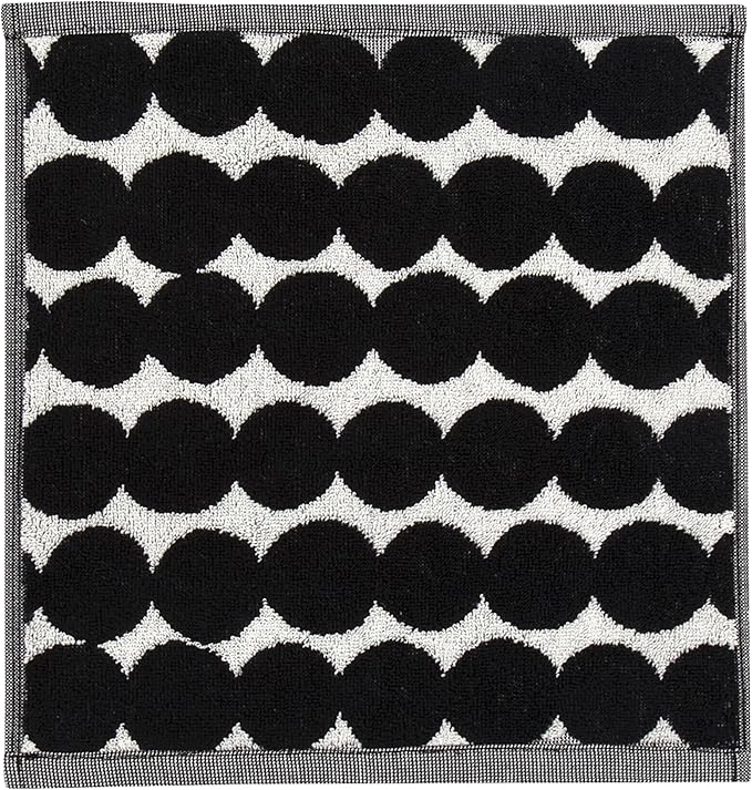MARIMEKKO Räsymatto Terry Cotton Washcloth – Polka Dot Patterned Washcloths – 12 in x 12 in